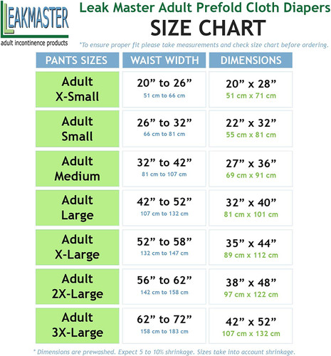 LeakMaster Adult Prefold Cloth Diapers